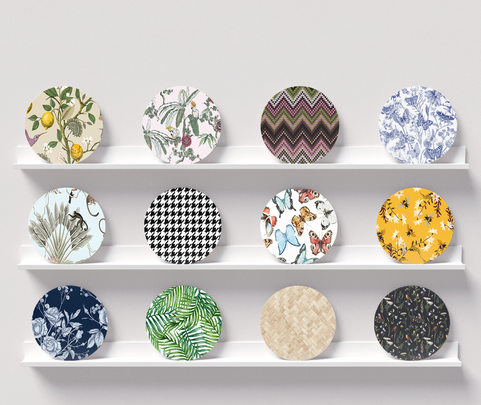 Collection of interchangeable insert designs created for Parallel Designs