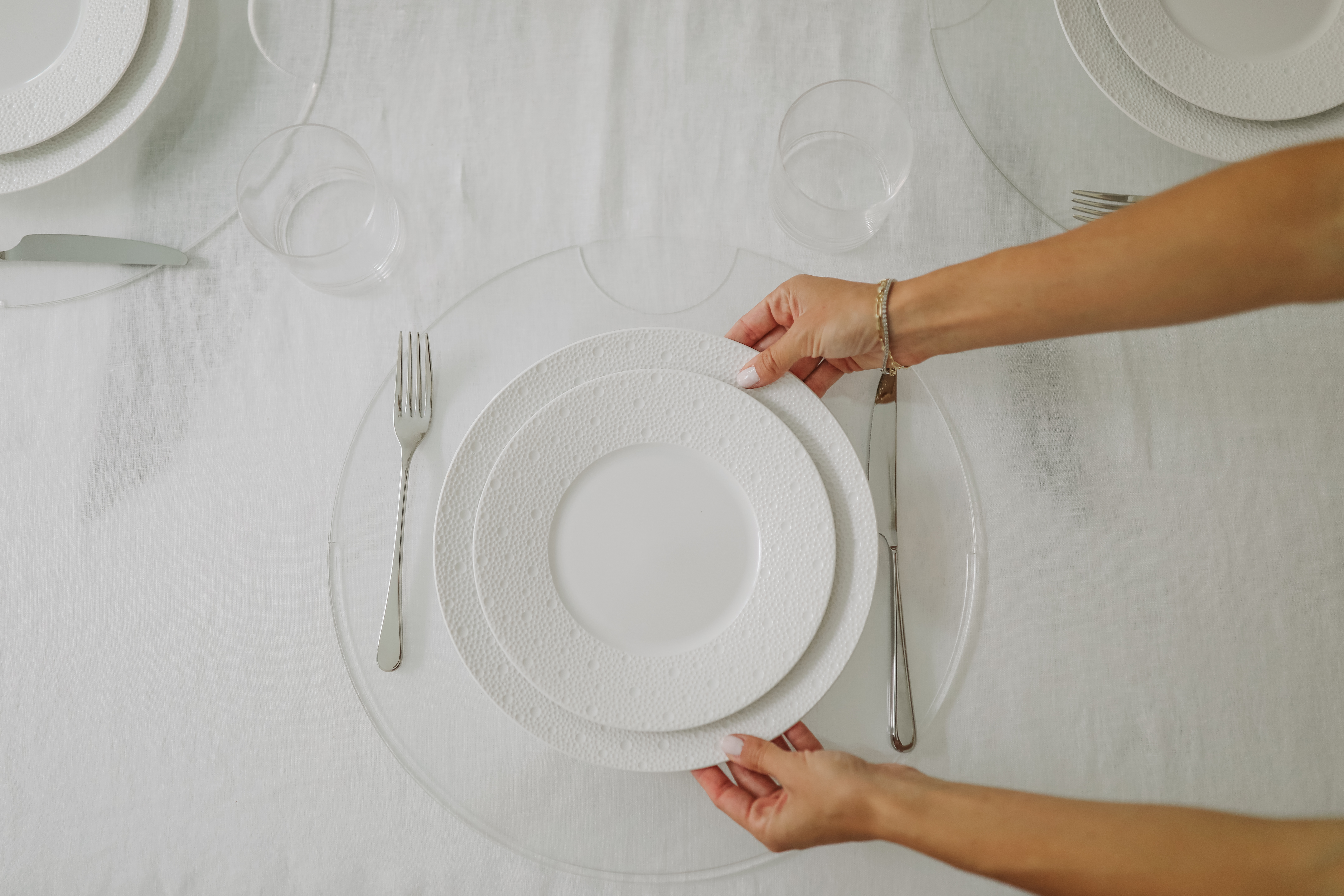 Parallel Designs clear placemat styled on a table