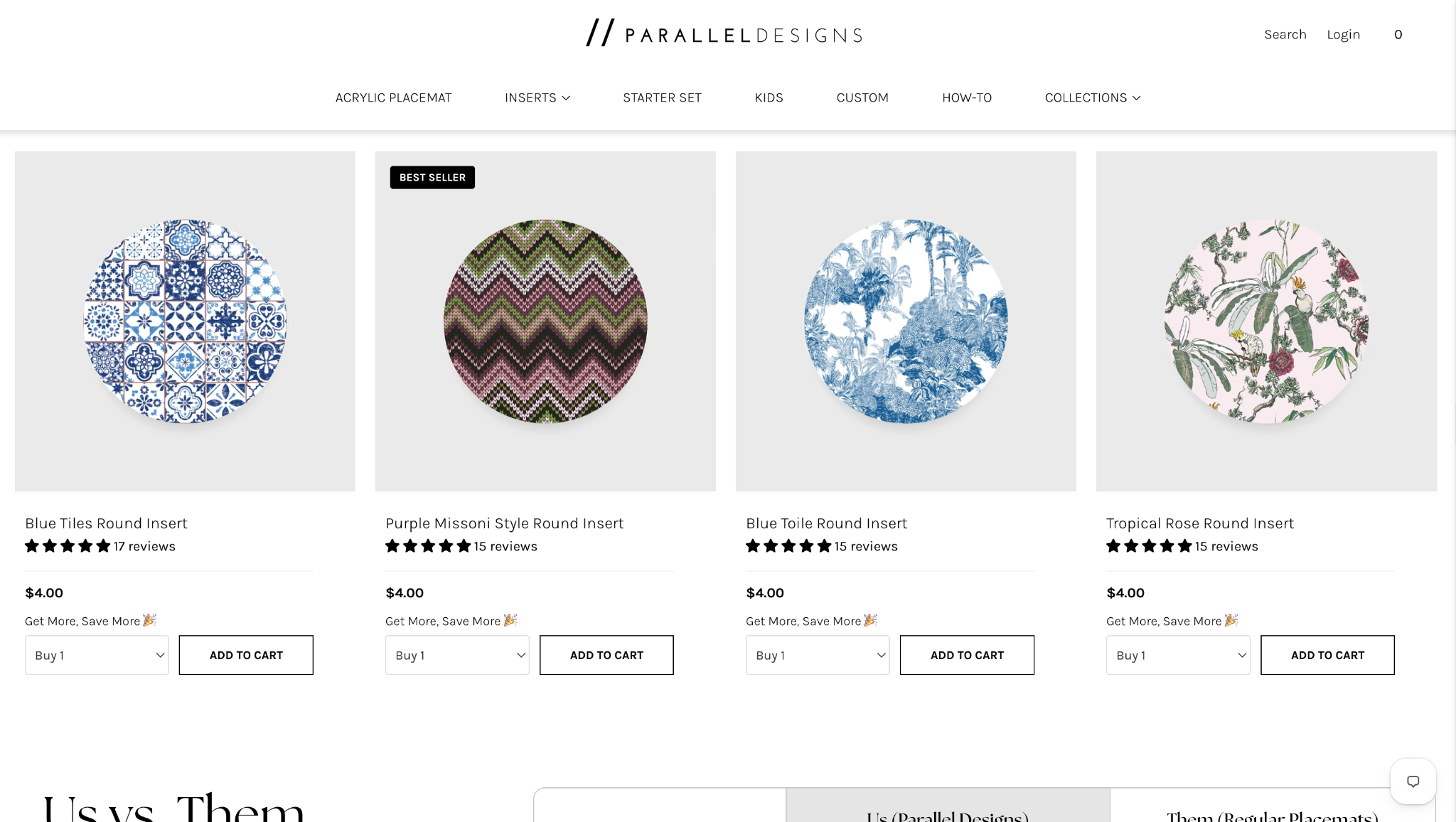 Parallel Designs ecommerce collection page